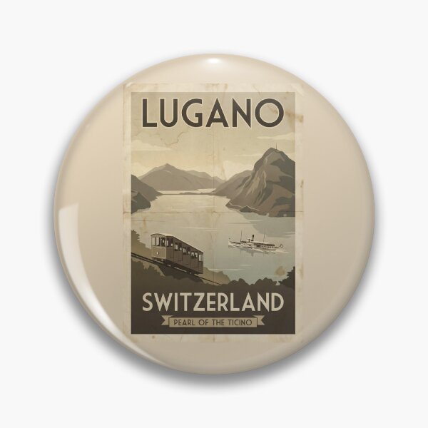 Item preview, Vintage poster of Lugano, Switzerland designed and sold by Ink And Inspire.