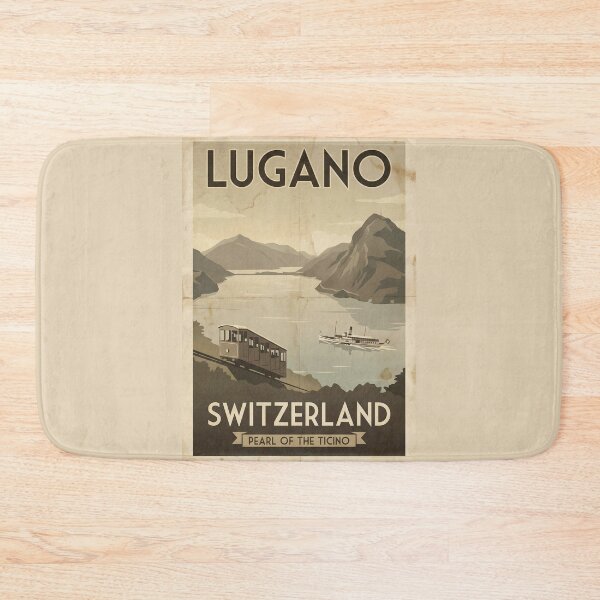Item preview, Vintage poster of Lugano, Switzerland designed and sold by Ink And Inspire.
