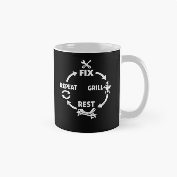 Item preview, Fix Grill Rest Repeat Dad Life Routine designed and sold by FreshVibe Prints.