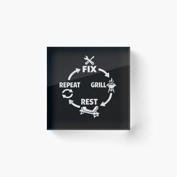 Item preview, Fix Grill Rest Repeat Dad Life Routine designed and sold by FreshVibe Prints.