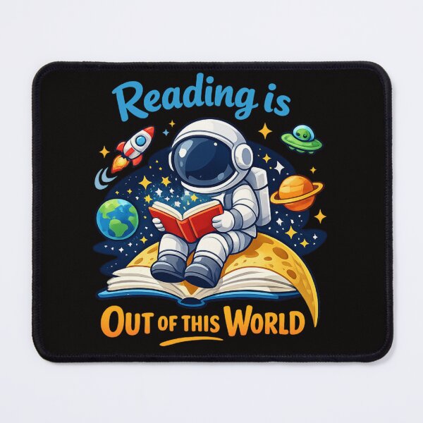 Item preview, Reading Is Out of This World – Cute Astronaut Reading Book Space Illustration designed and sold by FrameFlow.