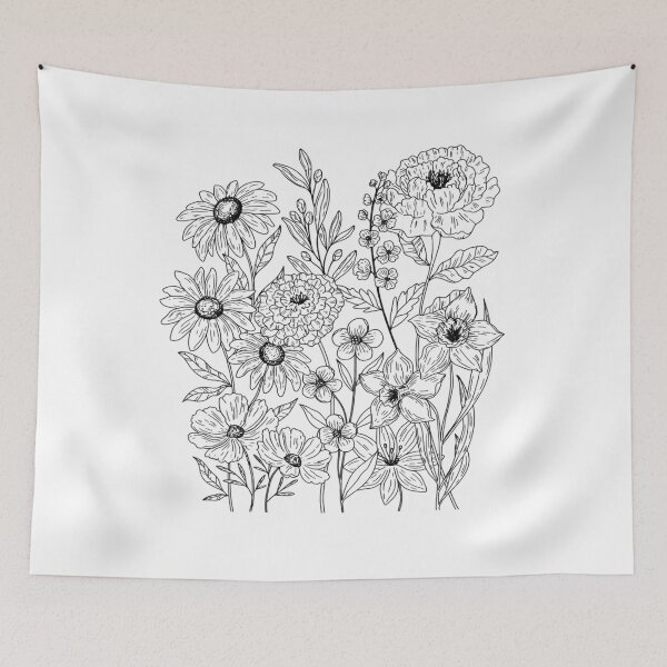 Item preview, Retro wildflower bouquet, floral, flowers, boho flower, vintage floral, trendy coquette, whimsical, spring designed and sold by DesignDenDo ⭐⭐⭐⭐⭐.