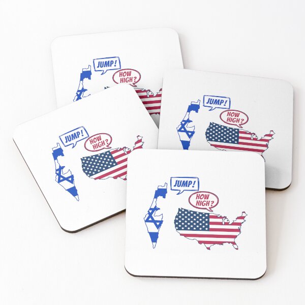 Item preview, Jump How High Political Satire USA Israel Obedience Cartoon designed and sold by EthosWear.