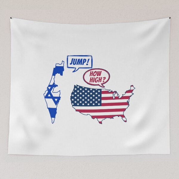 Item preview, Jump How High Political Satire USA Israel Obedience Cartoon designed and sold by EthosWear.