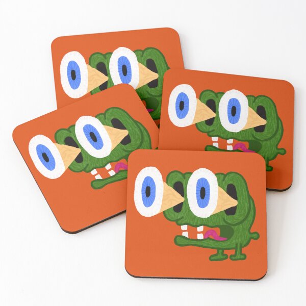 Item preview, Crazy Green Whimsical Creature with Eyes Popping Out designed and sold by ArtNoveltee.