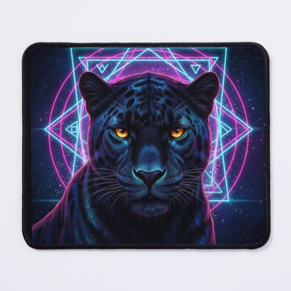 Item preview, Cosmic Panther – Mystical Neon Guardian designed and sold by Dogandesighn.