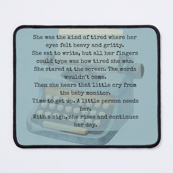 Item preview, Tired Mum Writer Quote – Retro Typewriter Wall Art for Writers & Mothers designed and sold by MadeInNapTime.
