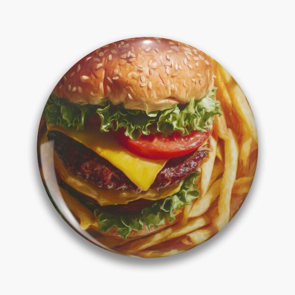 Item preview, Classic Cheeseburger with Fries on a Paper Plate designed and sold by Shannon Hilson.