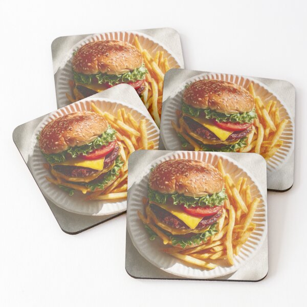 Item preview, Classic Cheeseburger with Fries on a Paper Plate designed and sold by Shannon Hilson.