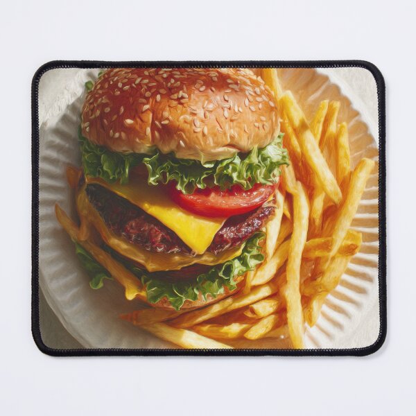 Item preview, Classic Cheeseburger with Fries on a Paper Plate designed and sold by Shannon Hilson.