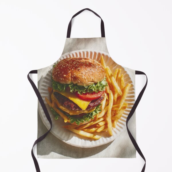 Item preview, Classic Cheeseburger with Fries on a Paper Plate designed and sold by Shannon Hilson.