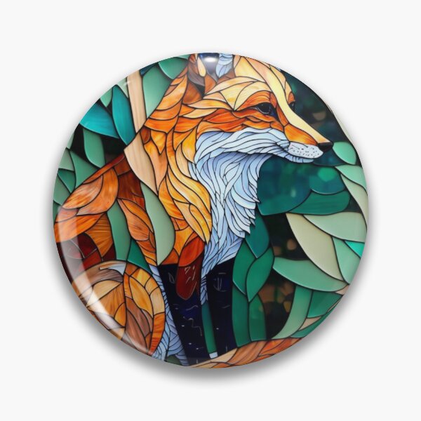 Item preview, Stained Glass Fox designed and sold by Solace Sparkles.