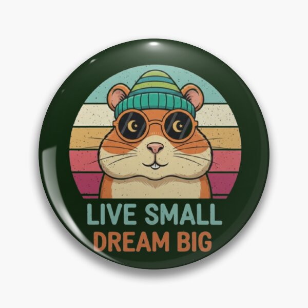 Item preview, Live Small Dream Big – Retro Hamster Inspiration designed and sold by Dogandesighn.