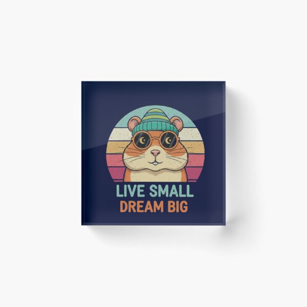 Item preview, Live Small Dream Big – Retro Hamster Inspiration designed and sold by Dogandesighn.