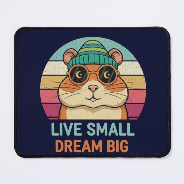 Item preview, Live Small Dream Big – Retro Hamster Inspiration designed and sold by Dogandesighn.