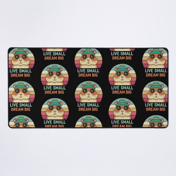 Item preview, Live Small Dream Big – Retro Hamster Inspiration designed and sold by Dogandesighn.