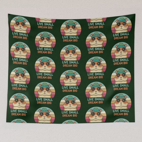 Item preview, Live Small Dream Big – Retro Hamster Inspiration designed and sold by Dogandesighn.