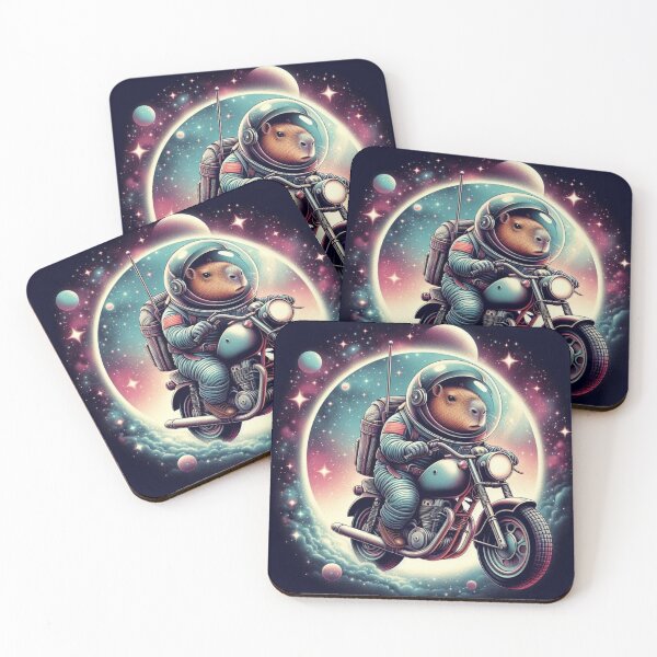 Item preview, Capybara Astronaut – Cosmic Motorcycle Adventure designed and sold by Dogandesighn.
