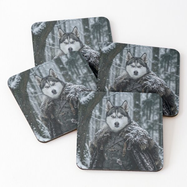 Item preview, DogSnow Wolf Warrior – Husky Viking in Snow | Fantasy Winter Wolf Art designed and sold by Yassine Ardi.