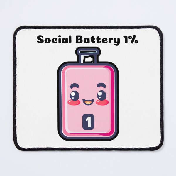 Item preview, Social Battery Empty Sticker – Cute Kawaii Introvert Mood designed and sold by Moodlings .