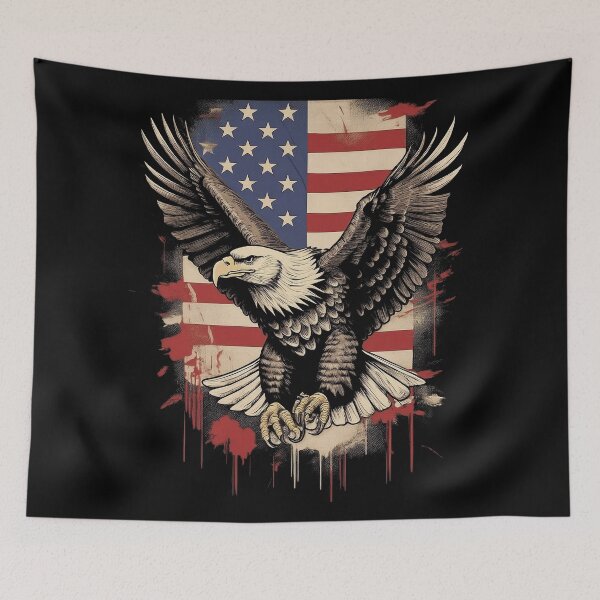 Item preview, American Bald Eagle of Strength – Patriotic USA Flag Power Illustration designed and sold by SmackBurgers.