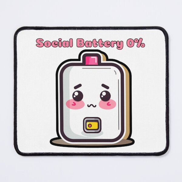 Item preview, Social Battery Empty Sticker – Cute Kawaii Introvert Mood designed and sold by Moodlings .