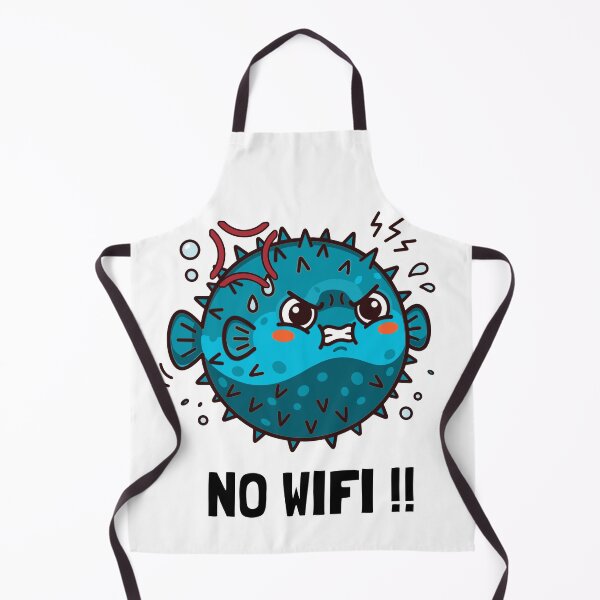 Item preview, No Wifi Angry Pufferfish Funny Tech Struggle (Blue) designed and sold by RelingStudio.