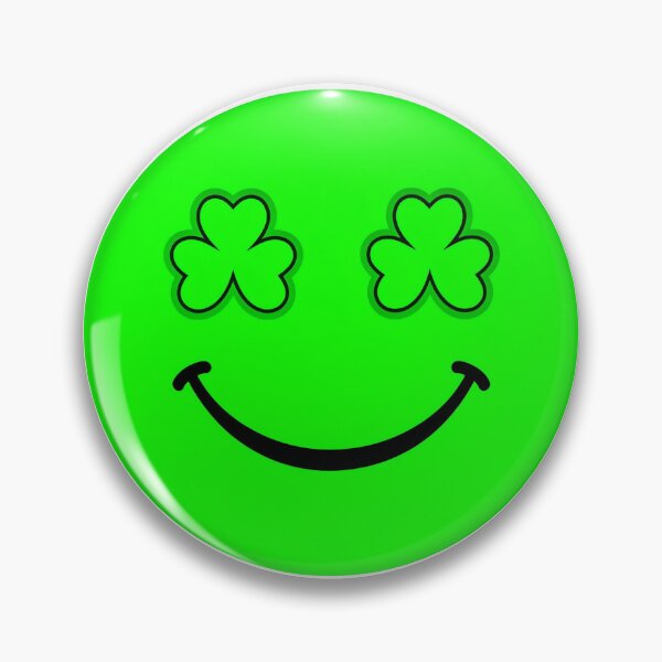 Item preview, Green Smiley Shamrock Eyes Padraig St Patricks designed and sold by The Sticker Bureau.