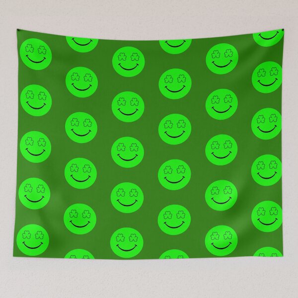 Item preview, Green Smiley Shamrock Eyes Padraig St Patricks designed and sold by The Sticker Bureau.