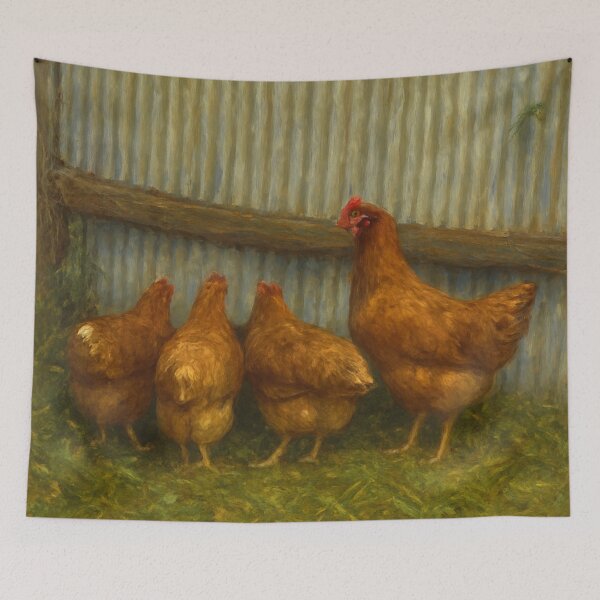 Item preview, Chickens gathering at the water bowl designed and sold by Juzzy72.