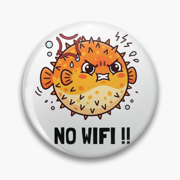 Item preview, No Wifi Angry Pufferfish Funny Tech Struggle designed and sold by RelingStudio.
