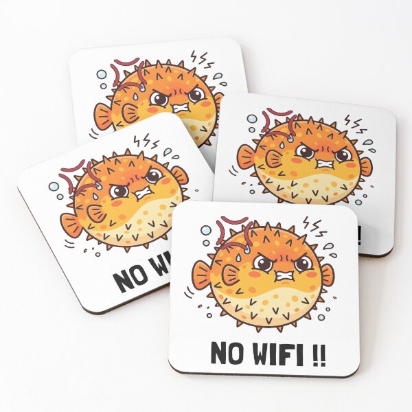 Item preview, No Wifi Angry Pufferfish Funny Tech Struggle designed and sold by RelingStudio.