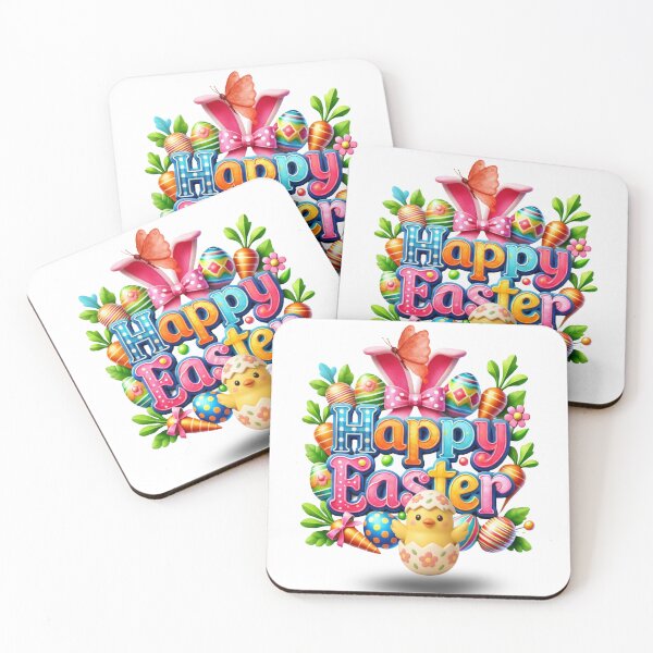 Item preview, Kawaii Style Happy Easter Chick and Decorated Eggs designed and sold by Szpaku desart .