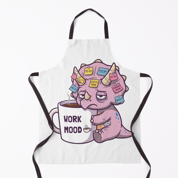 Artikelvorschau, Niedlicher, mürrischer Triceratops-Arbeitsstimmungs-Kaffee-Dinosaurier (Rosa) entworfen und verkauft von RelingStudio.