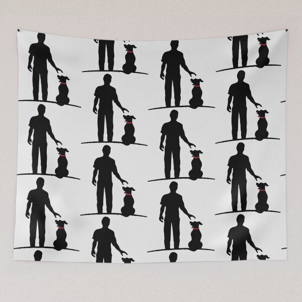 Item preview, Minimalist Human and Dog Companion Silhouette designed and sold by endi318.