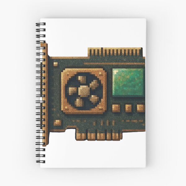 Item preview, Golden computer graphics card with green screen and fan designed and sold by Creative88Art.