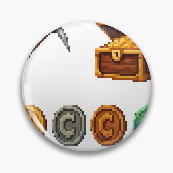 Item preview, Pixel art mining tools and treasure chest with shiny coins designed and sold by Creative88Art.