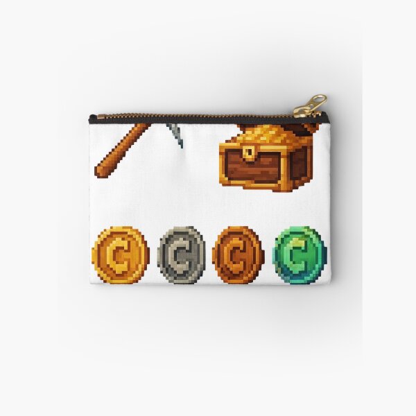 Item preview, Pixel art mining tools and treasure chest with shiny coins designed and sold by Creative88Art.