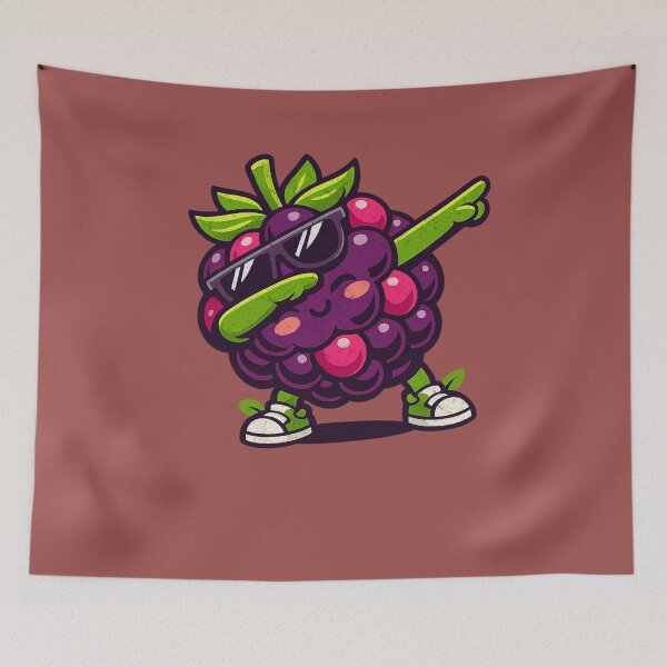 Item preview, Cool Dabbing Raspberry Fruit Cartoon designed and sold by FreshVibe Prints.
