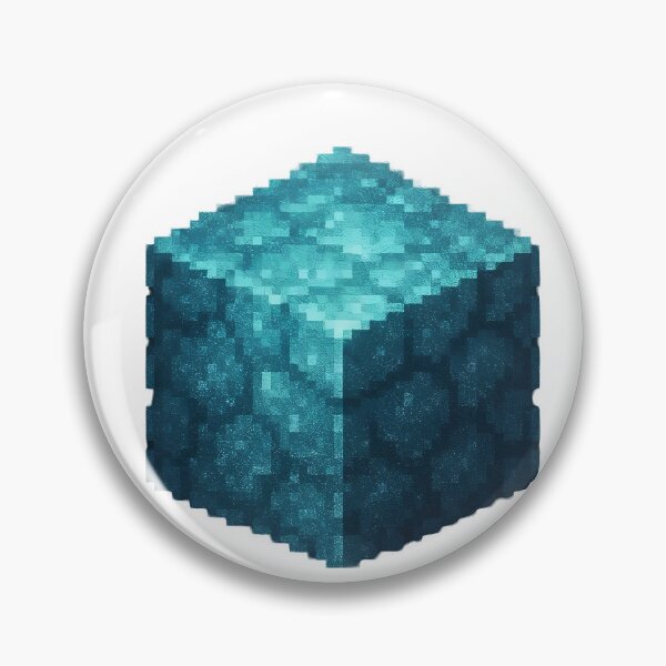 Item preview, Cubo pixelado azul vibrante con textura brillante. designed and sold by Creative88Art.