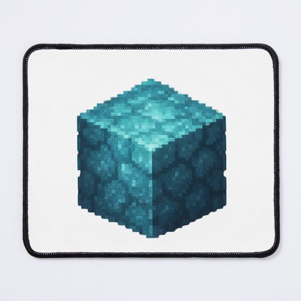 Item preview, Vibrant blue pixelated cube with sparkling texture designed and sold by Creative88Art.