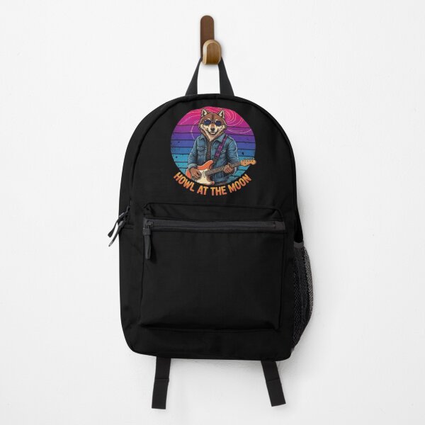 Item preview, Howl at the Moon – Retro Wolf Guitar Design designed and sold by Dogandesighn.
