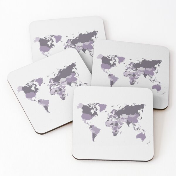Item preview, World Map in Purple and Lilac designed and sold by UrbanEpiphany.