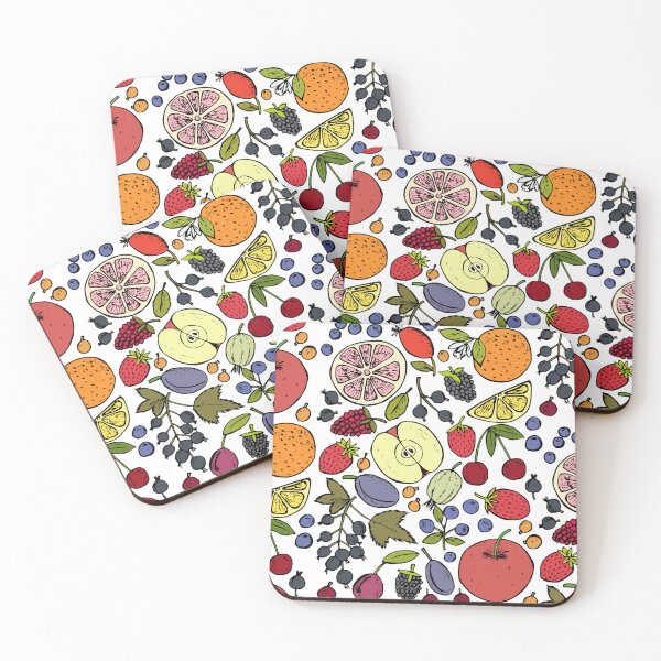 Item preview, Colorful Retro Fruits Spread on White designed and sold by AnimaliaStar.