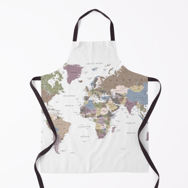 Item preview, World Map in Warm Neutrals designed and sold by UrbanEpiphany.