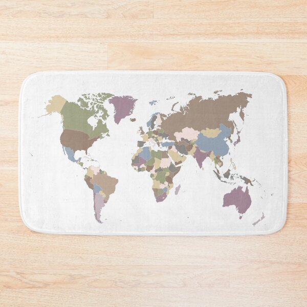 Item preview, World Map in Warm Neutrals designed and sold by UrbanEpiphany.