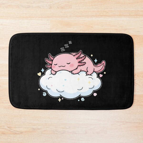 Item preview, Kawaii Doodle Smiling Axolotl Sleeping on Cloud designed and sold by NatureUnleashed.