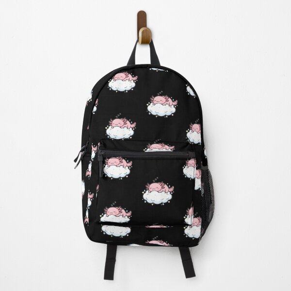 Item preview, Kawaii Doodle Smiling Axolotl Sleeping on Cloud designed and sold by NatureUnleashed.