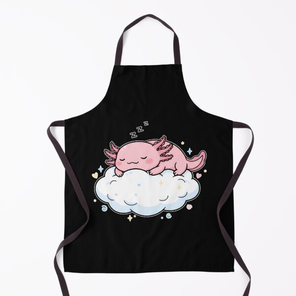 Item preview, Kawaii Doodle Smiling Axolotl Sleeping on Cloud designed and sold by NatureUnleashed.