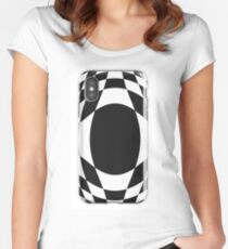 #black, #white, #chess, #checkered, #pattern, #abstract, #flag, #board Women's Fitted Scoop T-Shirt